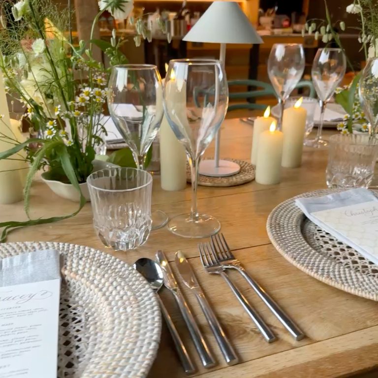 Spanish catering place setting