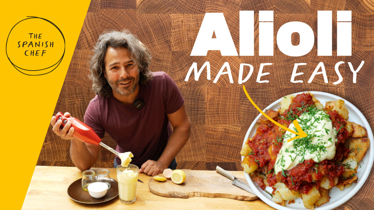 The Spanish Chef making alioli